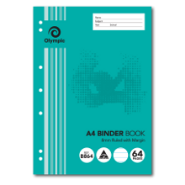 Picture of OLYMPIC A4 BINDER BOOK 8MM 64 PAGE
