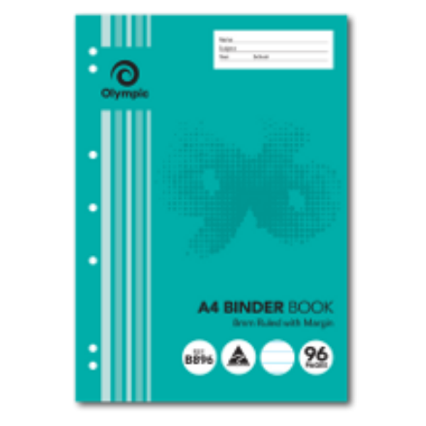 Picture of OLYMPIC A4 BINDER BOOK 8MM 96 PAGE