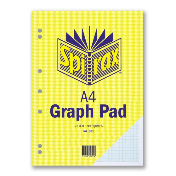 Picture of SPIRAX 801 GRAPH PAD 1MM A4 25 LEAF