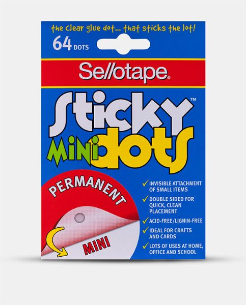 Picture of SELLOTAPE MINI DOTS PERMANENT PACK (64 DOTS)