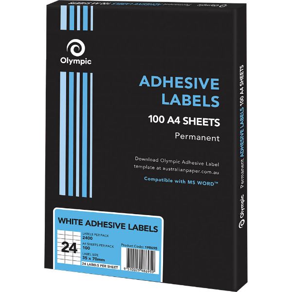 Picture of OLYMPIC ADHESIVE LABELS 24UP BOX 100