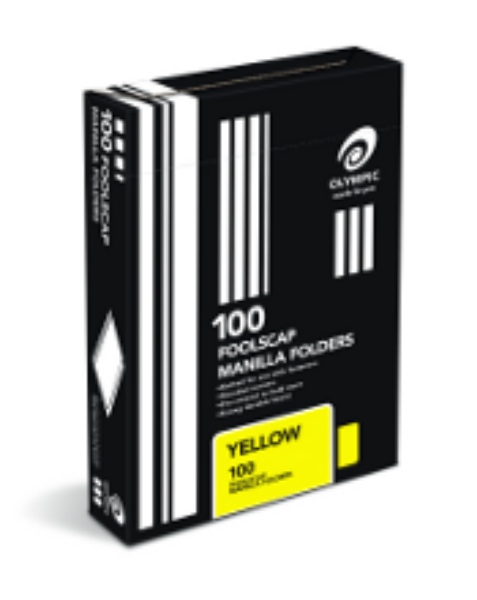 Picture of OLYMPIC MANILLA FOLDER FC YELLOW BOX 100