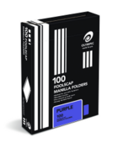 Picture of OLYMPIC MANILLA FOLDER FC PURPLE BOX 100
