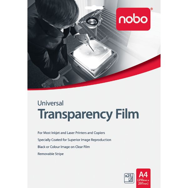 Picture of NOBO OHP FILM UNIVERSAL IJ/LASER PK25