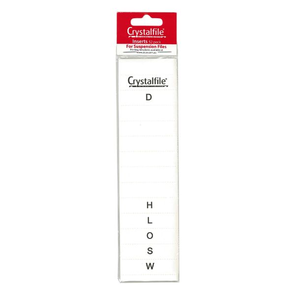 Picture of CRYSTAL FILEINSERTS A-Z WHITE PK 52