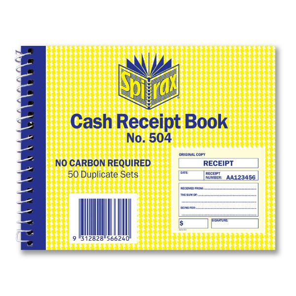 Picture of SPIRAX 504 CASH RECEIPT BOOK 102X127MM