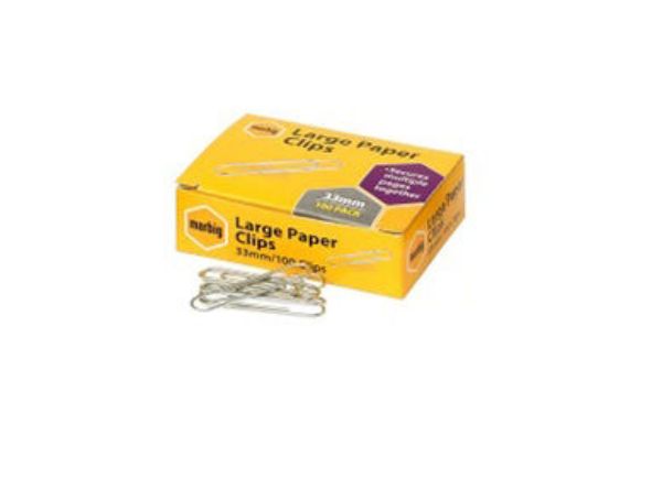 Picture of MARBIG PAPER CLIPS 33MM LARGE BX 100