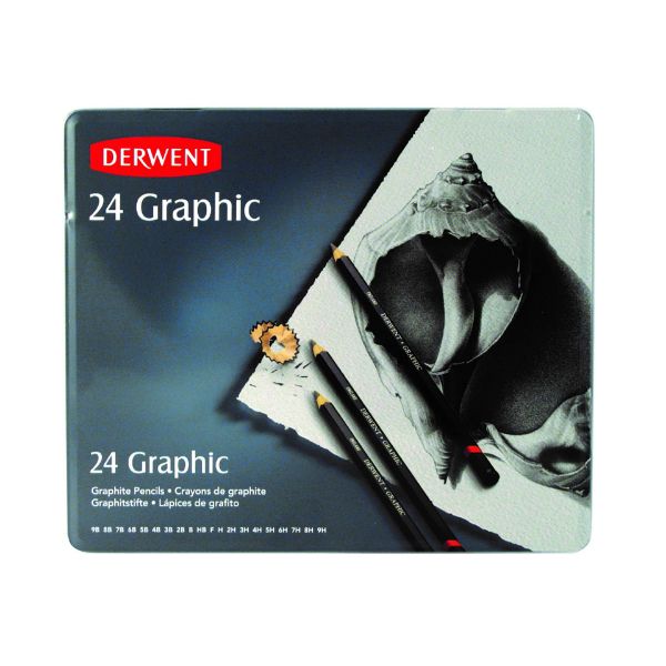 Picture of DERWENT GRAPHIC PENCIL ALL GRADES TIN 24
