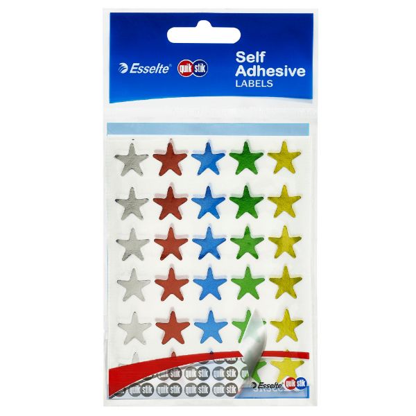 Picture of QUIKSTIK LABELS MULIT COLOUR STAR SMALL