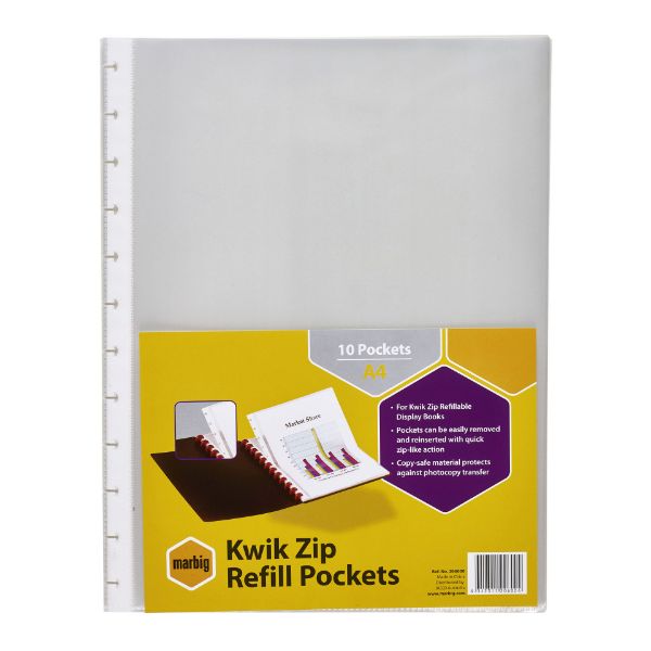 Picture of MARBIG KWIK ZIP DISPLAY BOOK REFILL PK10