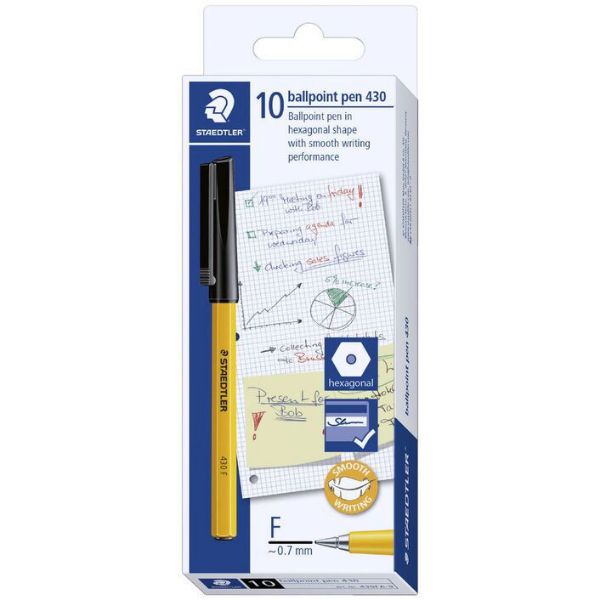 Picture of STAEDTLER STICK 430 FINE BLACK BOX 10