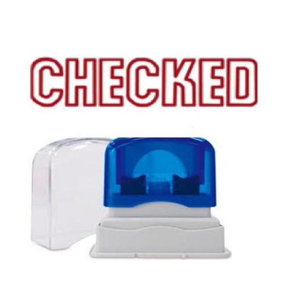 Picture of PRE-INKED STAMP - CHECKED OUTLINE TEXT