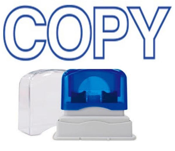 Picture of PRE-INKED STAMP - COPY OUTLINE TEXT BLUE