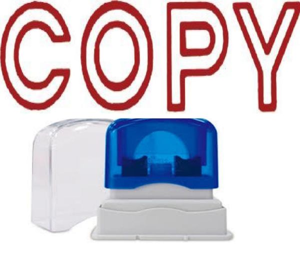 Picture of PRE-INKED STAMP - COPY OUTLINE TEXT RED