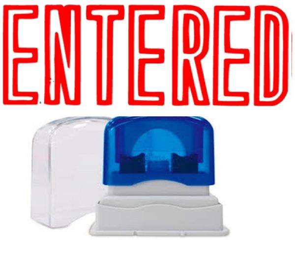 Picture of PRE-INKED STAMP - ENTERED OUTLINE TEXT