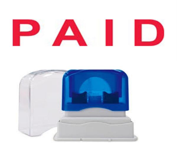 Picture of PRE-INKED STAMP - PAID SOLID TEXT RED