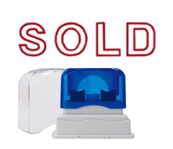 Picture of PRE-INKED STAMP - SOLD OUTLINE TEXT RED