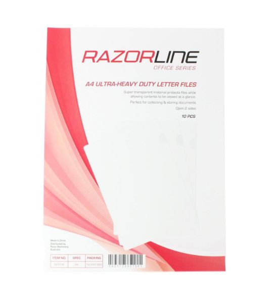 Picture of A4 ULTRA HEAVY LETTER FILE CLEAR PACK 10