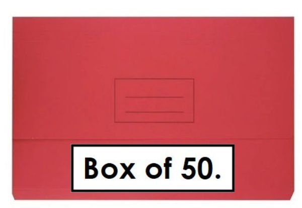 Picture of BANTEX DOCUMENT WALLET - RED BOX 50 230GSM FC