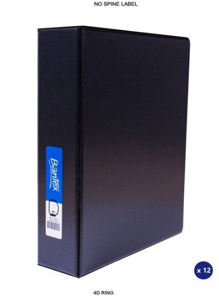 Picture of BANTEX 4D RING 50MM INSERT RING BINDER STANDARD PP A4 - BLACK