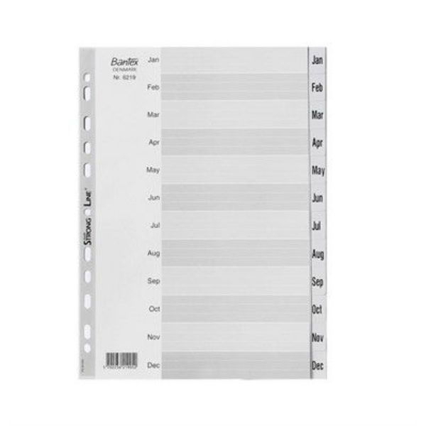 Picture of BANTEX PP INDEX JAN-DEC A4  GREY