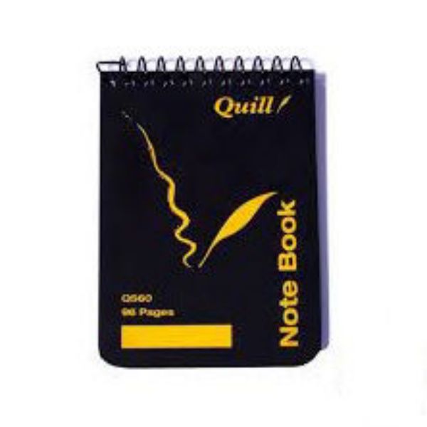 Picture of QUILL POCKET NOTEBOOK PP 60GSM 112MM X 77MM 96 PAGES BLACK