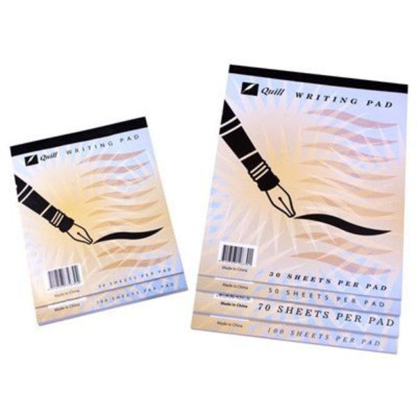 Picture of QUILL PAD WRITING RULED 10  X 8  (250 X 200MM) - 100 LEAF WHITE