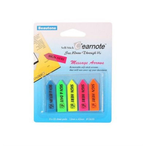 Picture of STICK ON ARROW SIGN HERE12MM X 42MM 5 PADS X 25 SHEETS - NEON ASSORTED