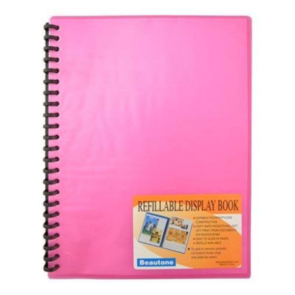 Picture of BANTEX DISPLAY FOLDER REFILLABLE COOL FROST PP A4 20 POCKETS - RED