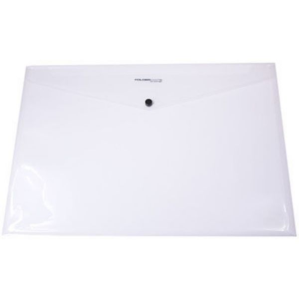 Picture of BANTEX DOC WALLET PP A3 BUTTON CLEAR
