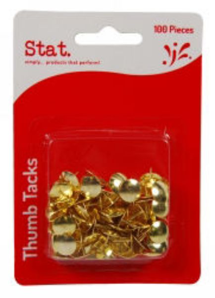 Picture of DRAWING PINS STAT GOLD PK100