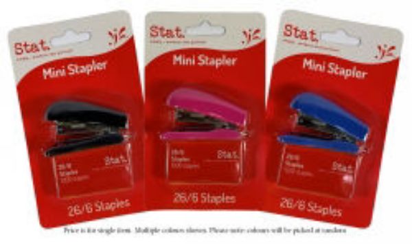 Picture of STAPLER STAT MINI 26/6 W/STAPLES ASST CO