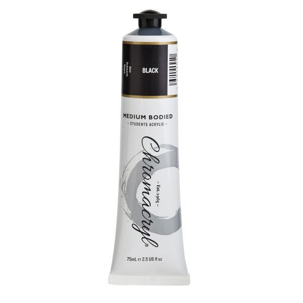 Picture of PAINT CHROMACRYL 75ML ACRYLIC BLACK