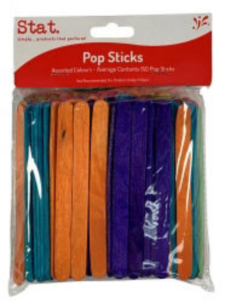 Picture of POPSTICKS STAT WOODEN COLOURED PK150