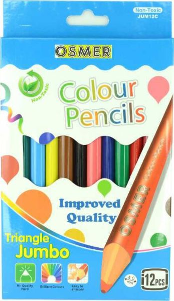 Picture of JUMBO TRIANGULAR COLOUR PENCILS - 12 PAC