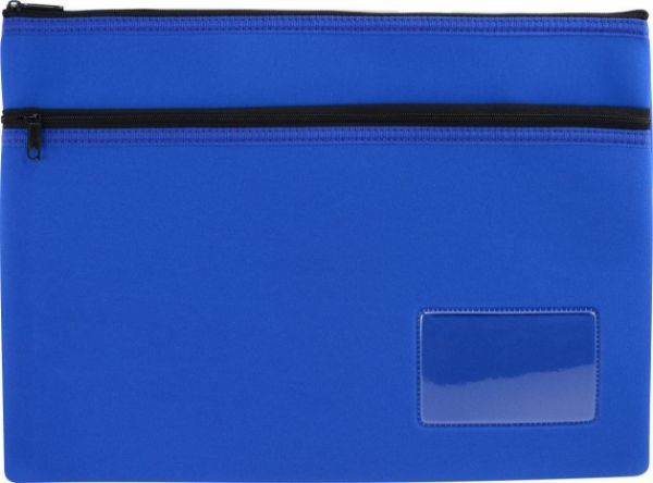 Picture of NEOPRENE 2 ZIP LRG PENCIL CASE - BLUE