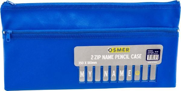 Picture of PVC 2 ZIP ALPHABET PENCIL CASE - Blu