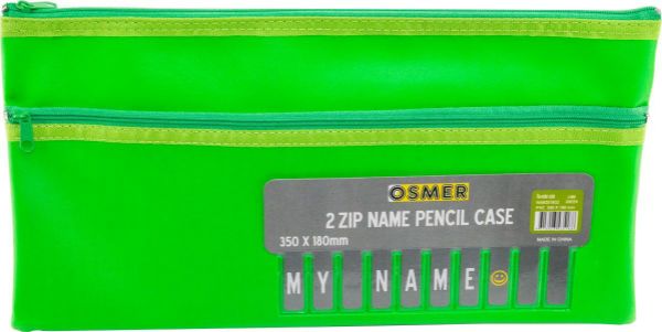 Picture of PVC 2 ZIP ALPHABET PENCIL CASE - Gren