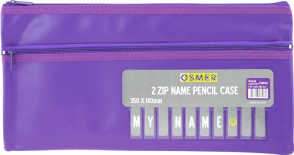 Picture of PVC 2 ZIP ALPHABET PENCIL CASE - PURPLE