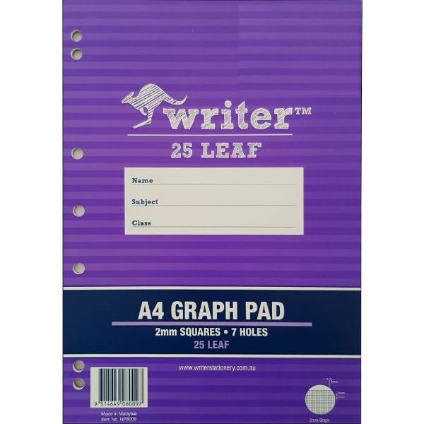 Picture of WRITER PREMIUM A4 2MM 25L GRAPH PAD