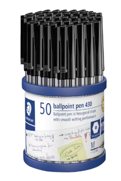 Picture of STAEDTLER STICK 430 MEDIUM BLACK CUP50
