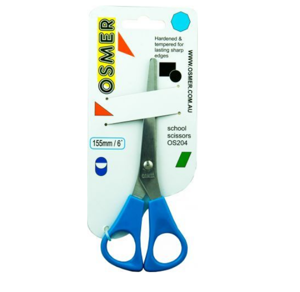 Picture of OSMER 155mm SCHOOL SCISSORS - BLUE HANDLE