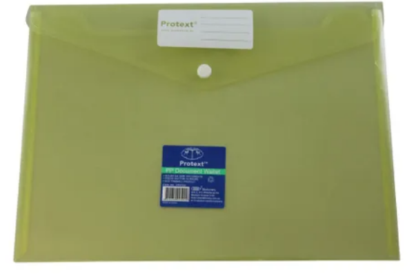 Picture of PROTEXT DOCUMENT WALLET BUTTON YELLOW