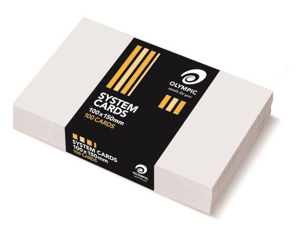 Picture of OLYMPIC PLAIN SYSTEM CARDS 152X102MM (6X4) WHITE