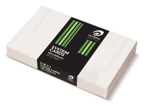 Picture of OLYMPIC PLAIN SYSTEM CARDS 203X127MM (8X5) WHITE