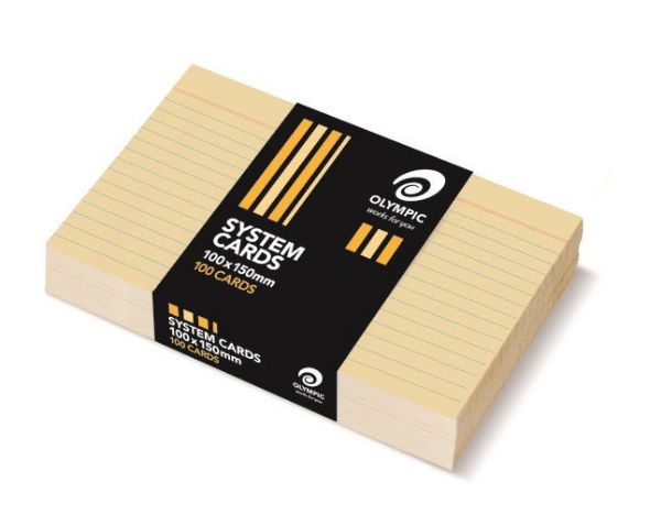 Picture of OLYMPIC RULED SYSTEM CARDS 152X102MM (6X4) BUFF