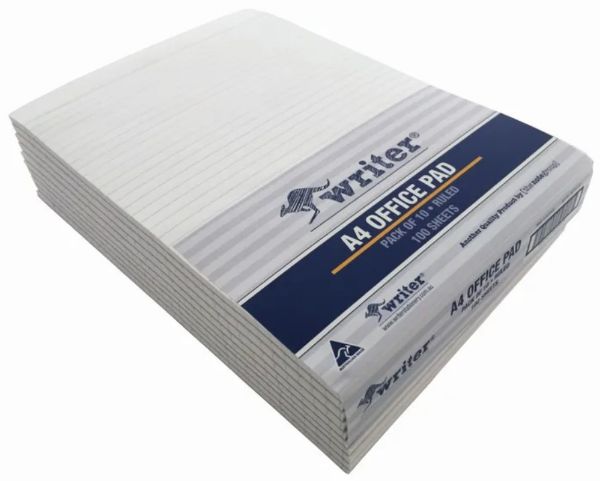 Picture of A4 RULED PAD 100 SHEET PACK 10