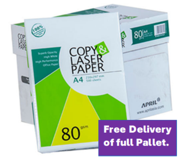 Picture of COPY PAPER A4 WHITE FULL PALLET (60 BOXES/300 REAMS)
