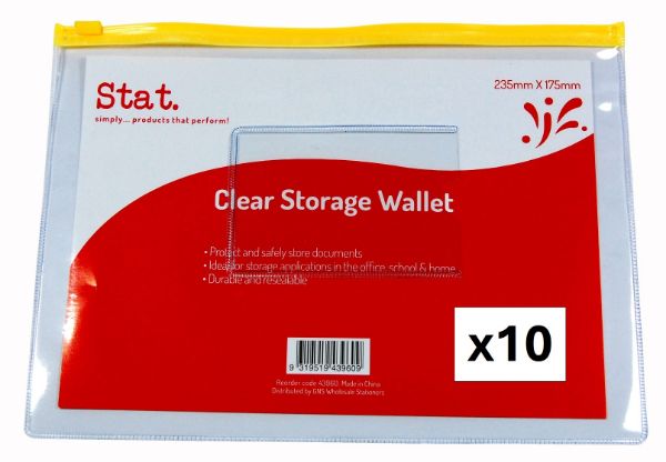 Picture of DATA FILE ENVELOPE STAT 235X175MM TRANSPARENT PACK 10