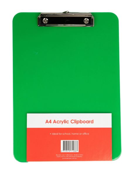 Picture of CLIPBOARD STAT A4 ACRYLIC GRN